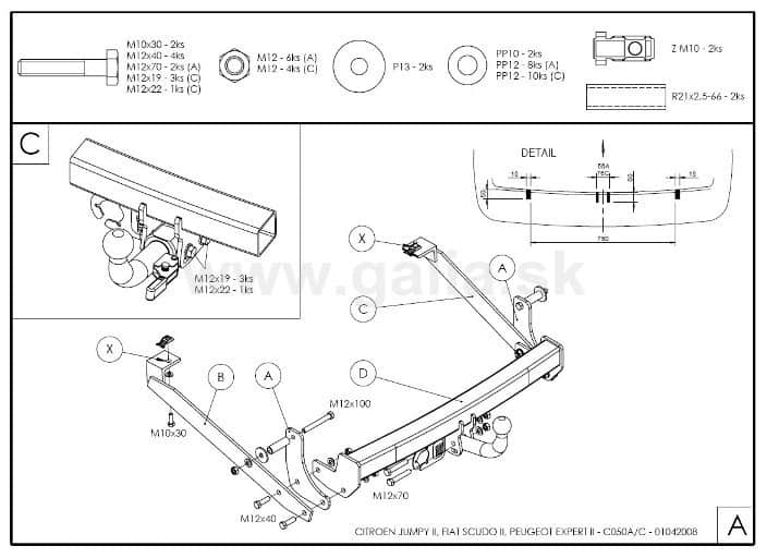 Hak holowniczy Peugeot Expert II (od roku 2006) - obrazek 3